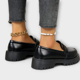 Calista - Mocassin pour femme avec design orthopédique et talon en satin