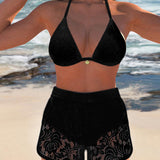Adélaïde - Ensemble de bikini élégant en dentelle lisse