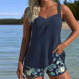 Serafina - Tankini Rayé avec Bas de Bikini en Deux Pièces