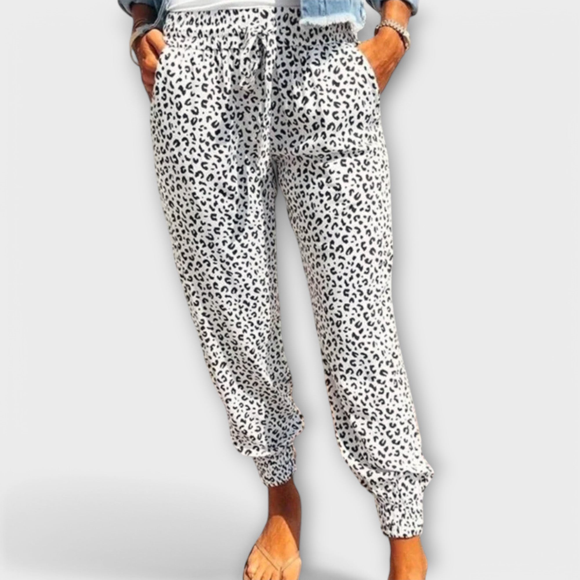 Felicidade - Pantalons léopard avec jambes larges