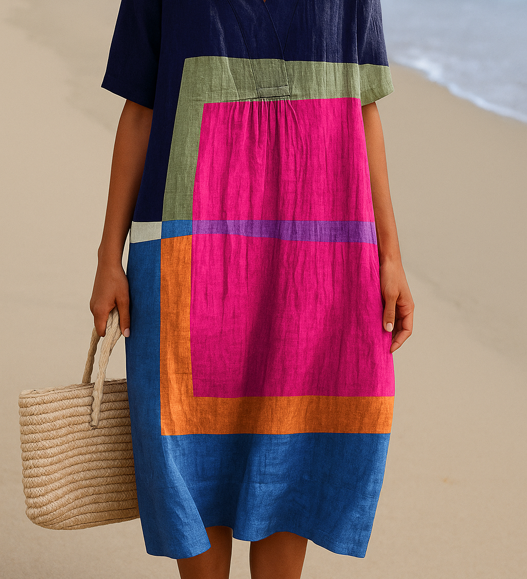 Isadora - Robe en Blocs de Couleurs Vives