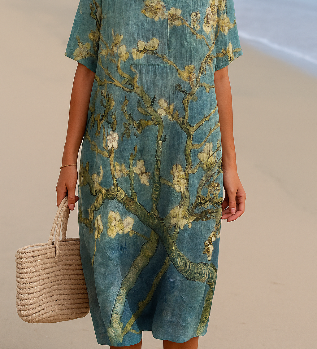 Mara - Robe Fleurie en Vert d'Eau