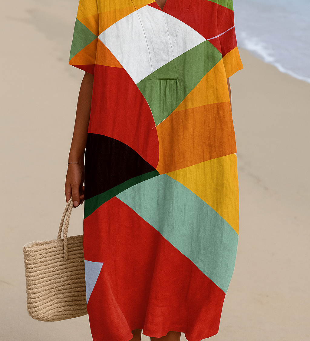 Daniela - Robe Colorée en Patchwork