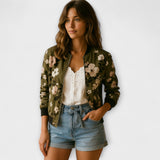 Andreia - Veste bomber élégante fleurie