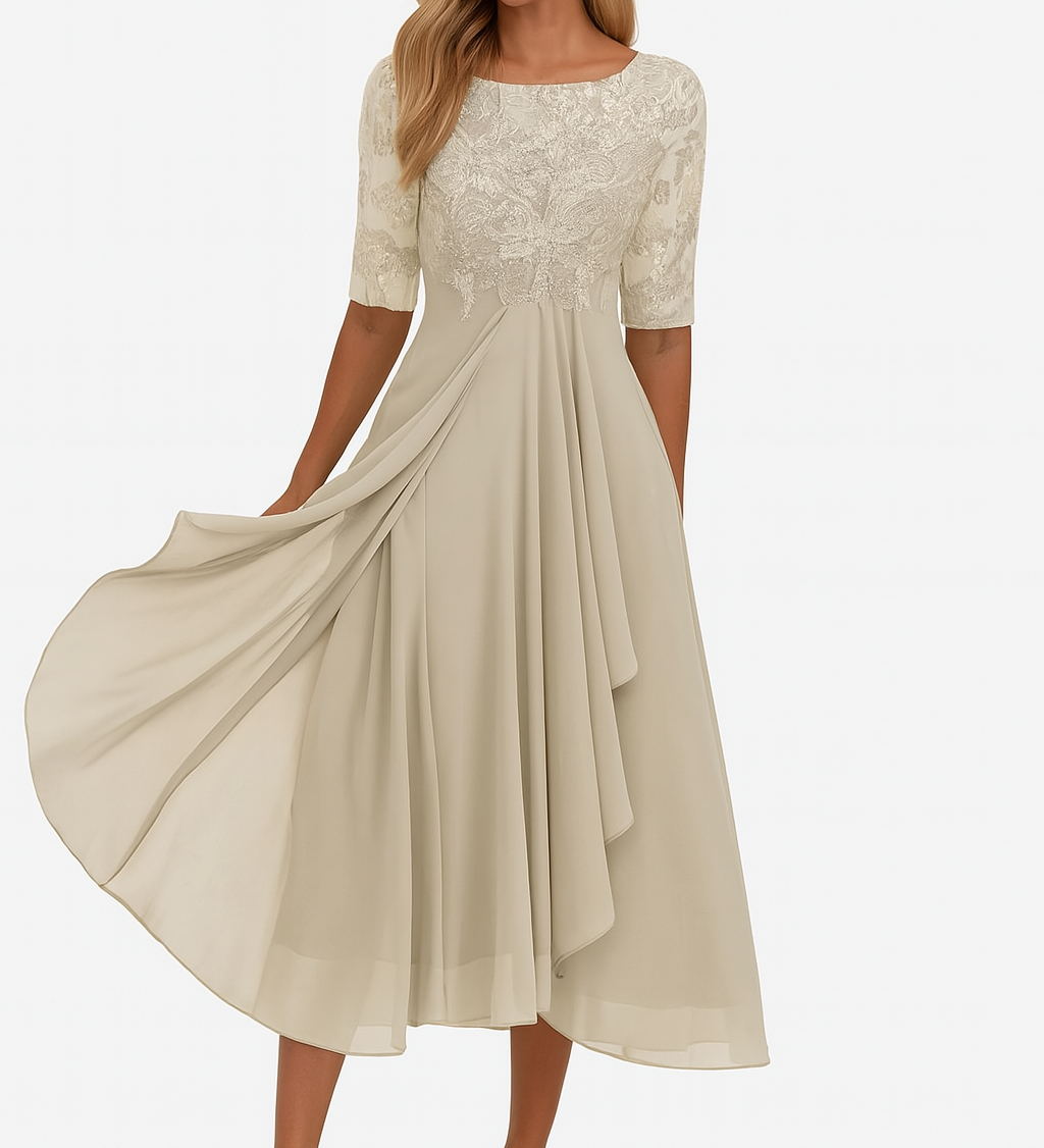 Valentina - Robe en Dentelle à Manches 3/4