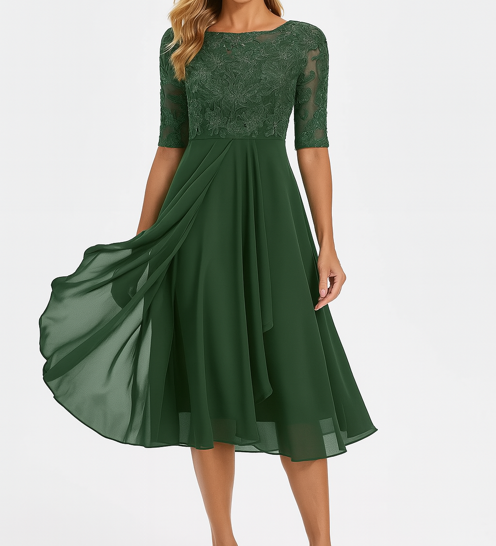 Valentina - Robe en Dentelle à Manches 3/4