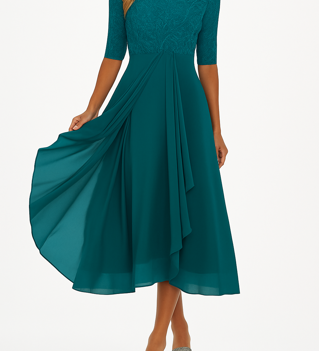 Valentina - Robe en Dentelle à Manches 3/4