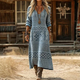 Maria - Robe Décontractée à Manches Longues Inspirée du Vintage