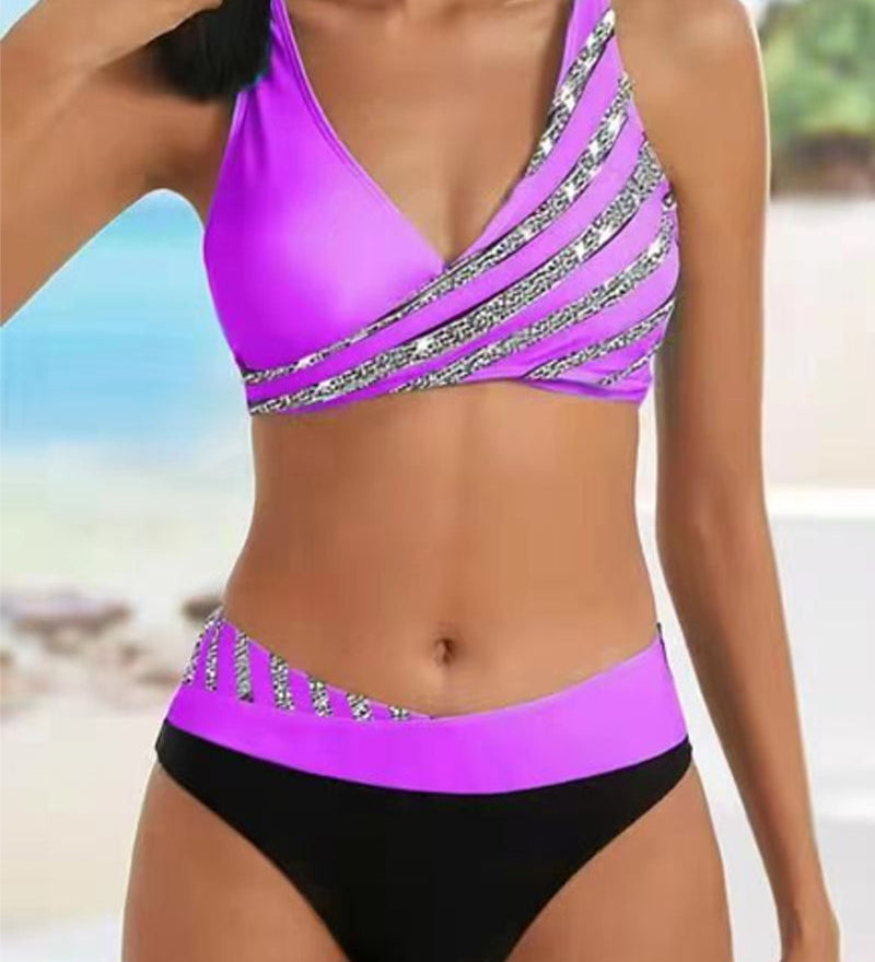 Vera - Bikini Imprimé en Tons Chauds