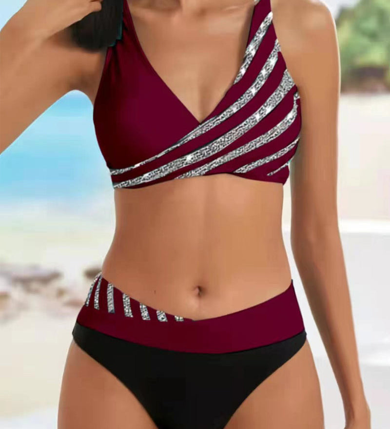 Vera - Bikini Imprimé en Tons Chauds