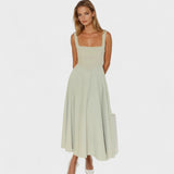 Maribel - Robe Midi décolleté carré