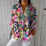 Sílvia - Blouse Florale Peinte à la Main