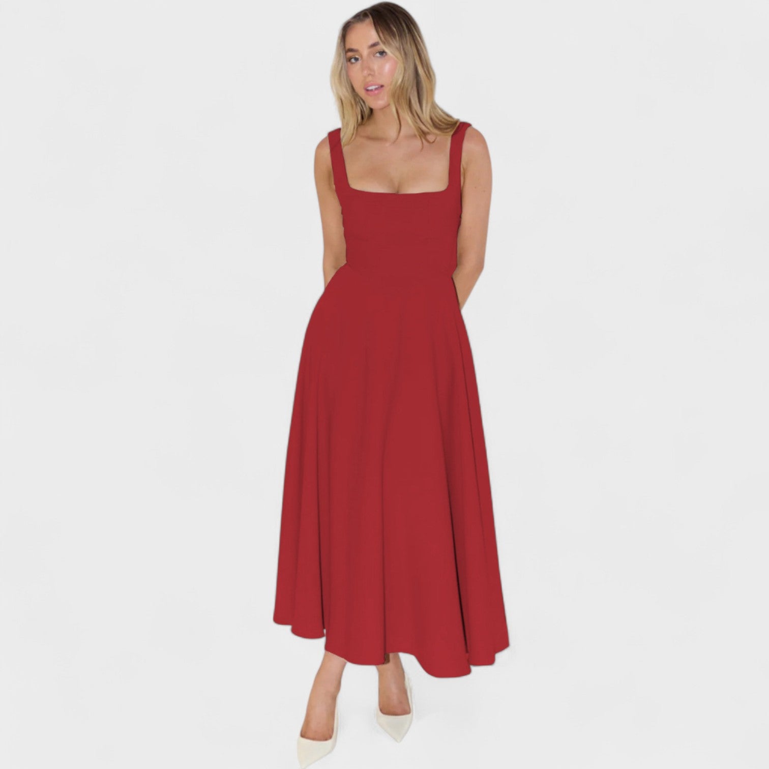 Maribel - Robe Midi décolleté carré