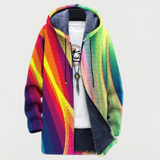 Sweat-shirt à rayures arc-en-ciel