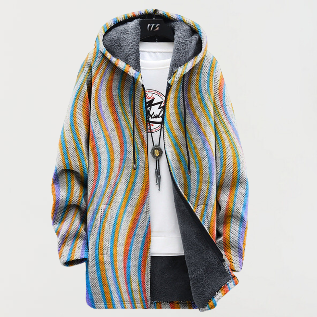 Manteau avec des rayures ondulées