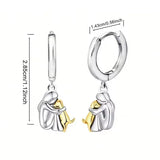 Câlin de Chien - Boucles d'Oreilles (Fermeture Ronde)