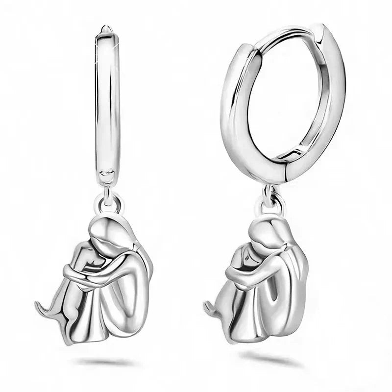 Câlin de Chien - Boucles d'Oreilles (Fermeture Ronde)
