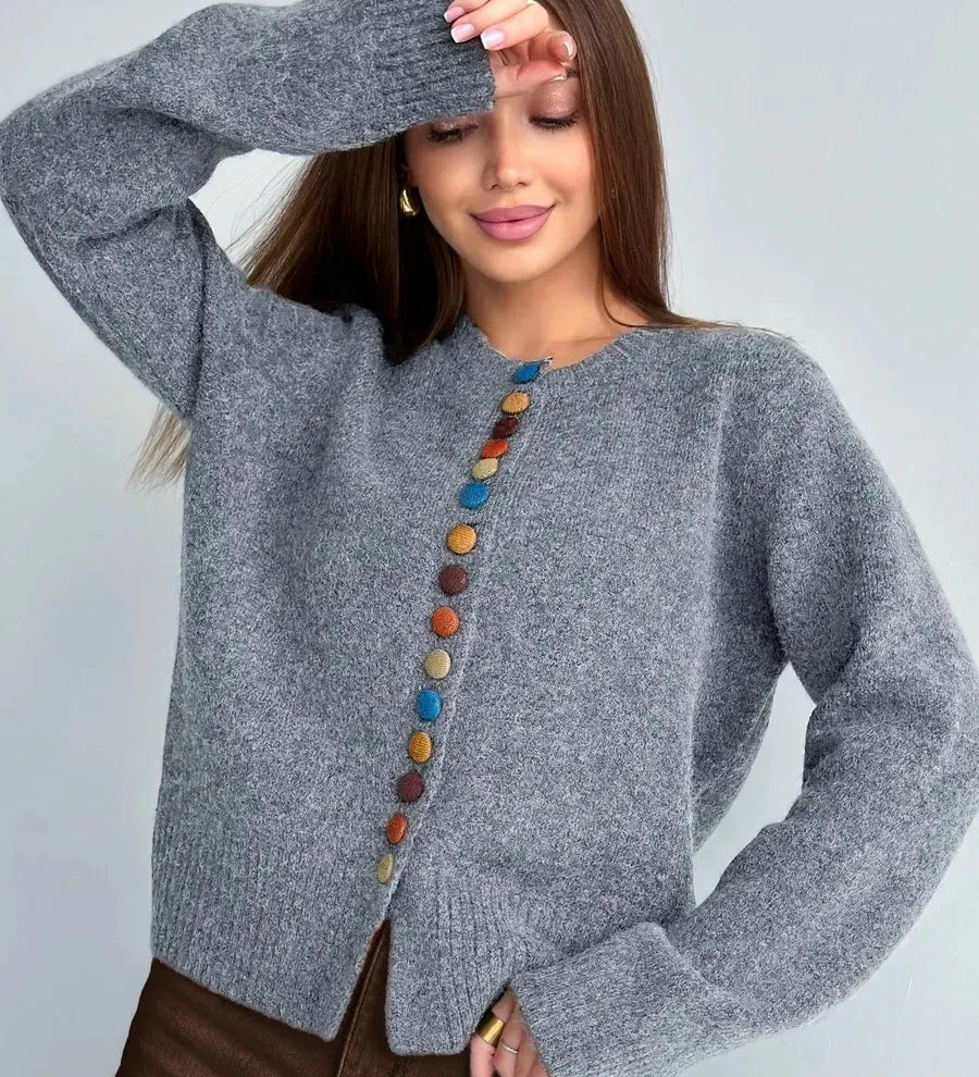 Nicole - Cardigan avec Détail de Boutons
