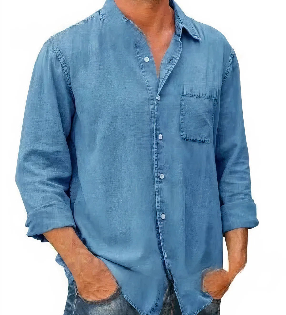 Chemise - Mélange de Denim Longue