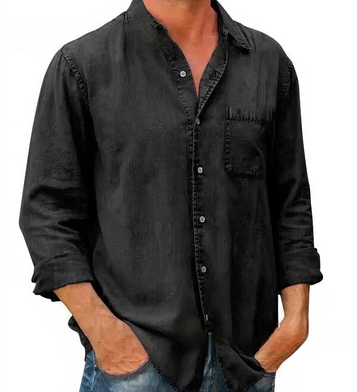 Chemise - Mélange de Denim Longue