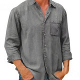 Chemise - Mélange de Denim Longue