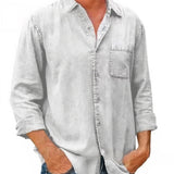 Chemise - Mélange de Denim Longue