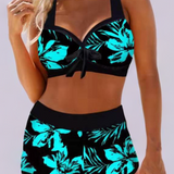 Sidónia - Maillot de Bain Taille Haute avec Imprimé Floral