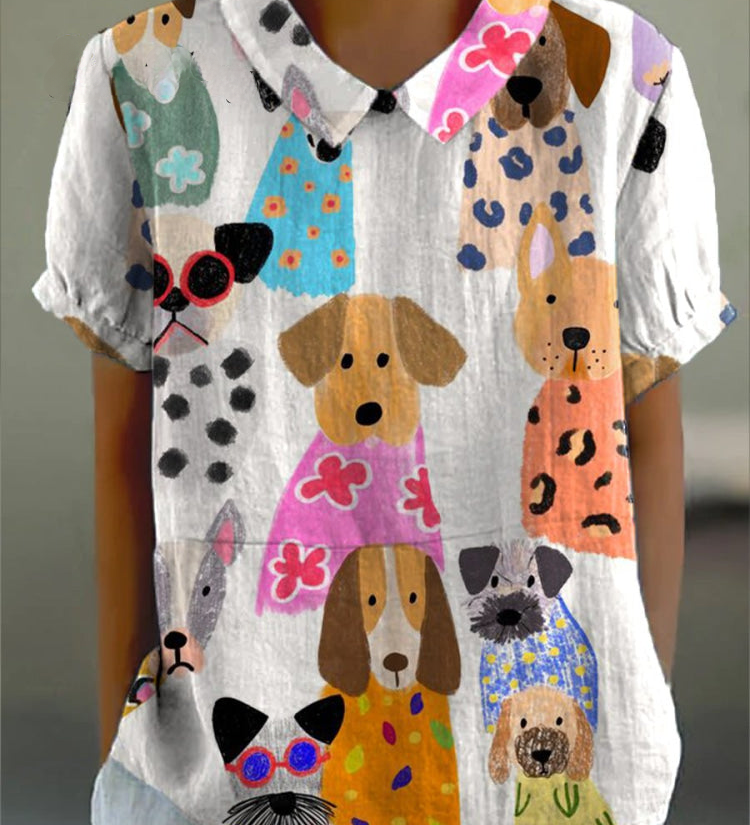 Tina - Chemise avec Imprimé de Chiens