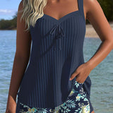 Serafina - Tankini Rayé avec Bas de Bikini en Deux Pièces