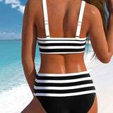 Vitória - Maillot de bain à rayures taille haute