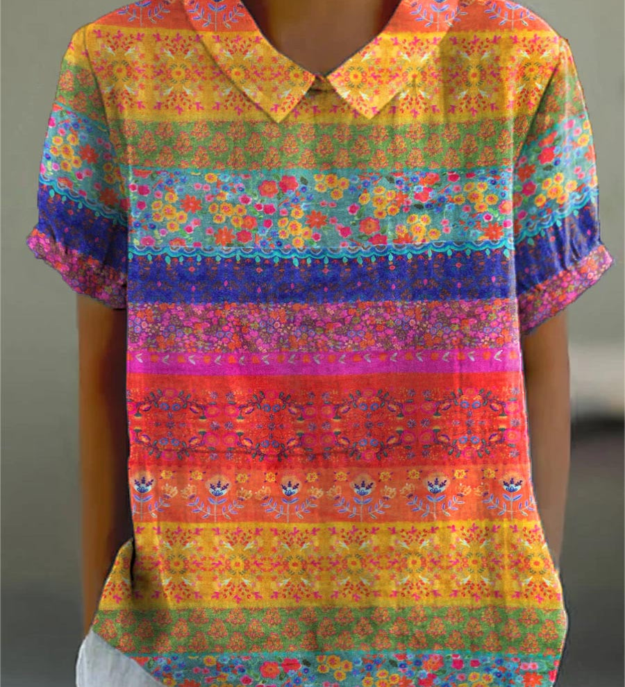 Marta - Chemise Rayée Florale
