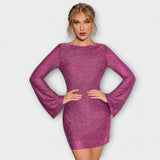 Robe à paillettes à dos ouvert