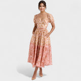 Valentina - Robe Fleurie Corail