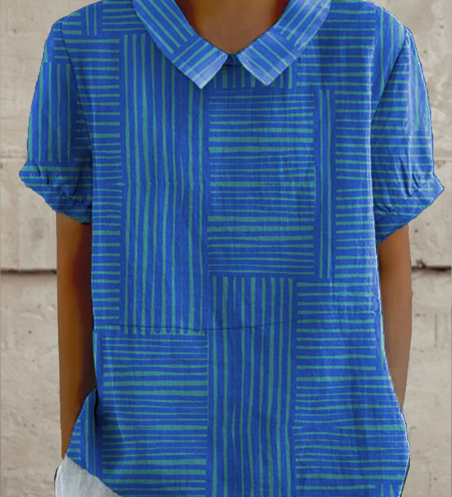 Mara - Chemise Géométrique Rayée