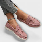 Mocassins Féminins Beiges avec Cordons Décoratifs