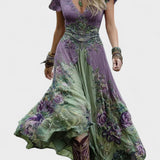 Serena - Robe Maxi Courte Florale