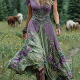 Serena - Robe Maxi Courte Fleurie