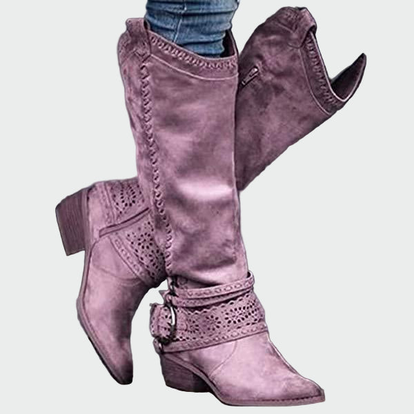 Bottes de cowboy en cuir rétro