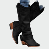 Bottes de cowboy en cuir rétro