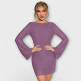 Robe à paillettes à dos ouvert