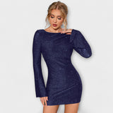 Robe à paillettes à dos ouvert