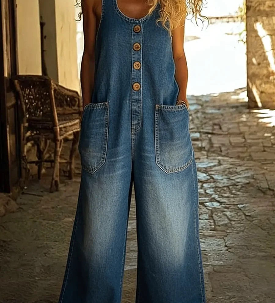 Graça - Combinaison en Denim Lavé Vintage