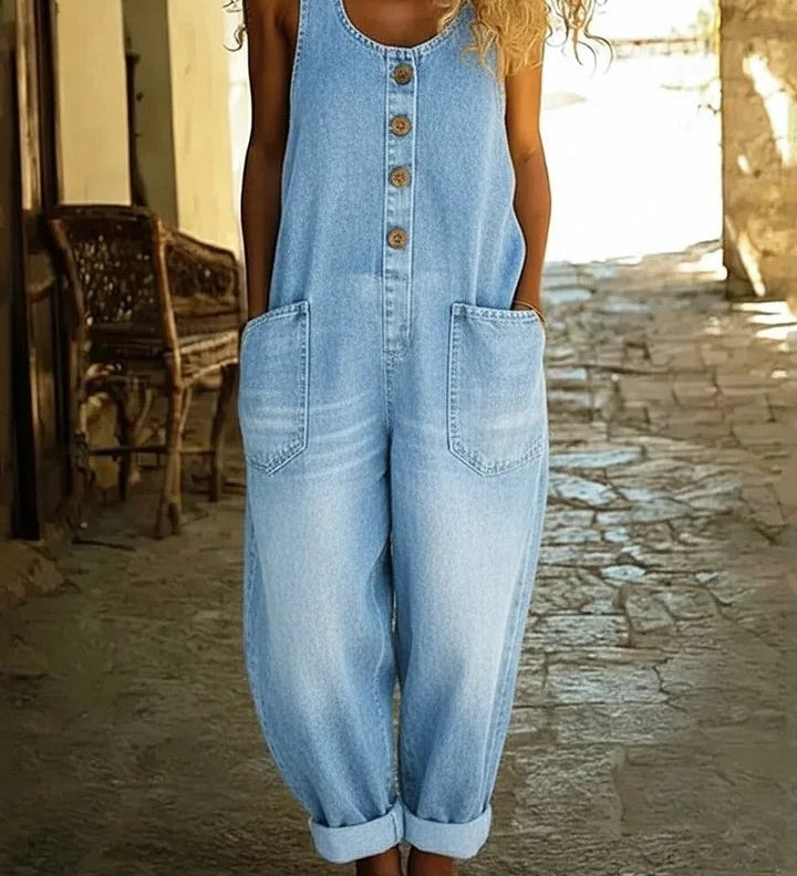 Graça - Combinaison en Denim Lavé Vintage
