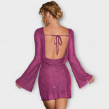 Robe à paillettes à dos ouvert